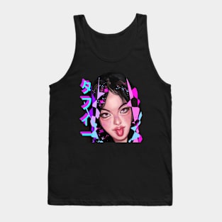 Retrowave Kawaii Girl in Toffee Tank Top